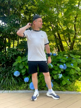 「UNDER ARMOUR（アンダーアーマー）のUAローロー ソックス(トレーニング/MEN)（ソックス/靴下、ホワイト系）」を使った、塔弁さん（メンズ・172cm）の夏コーディネート