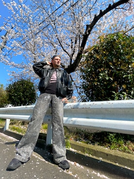 「ASICS（アシックス）のアイテム」を使った、塔弁さん（メンズ・172cm）の春コーディネート