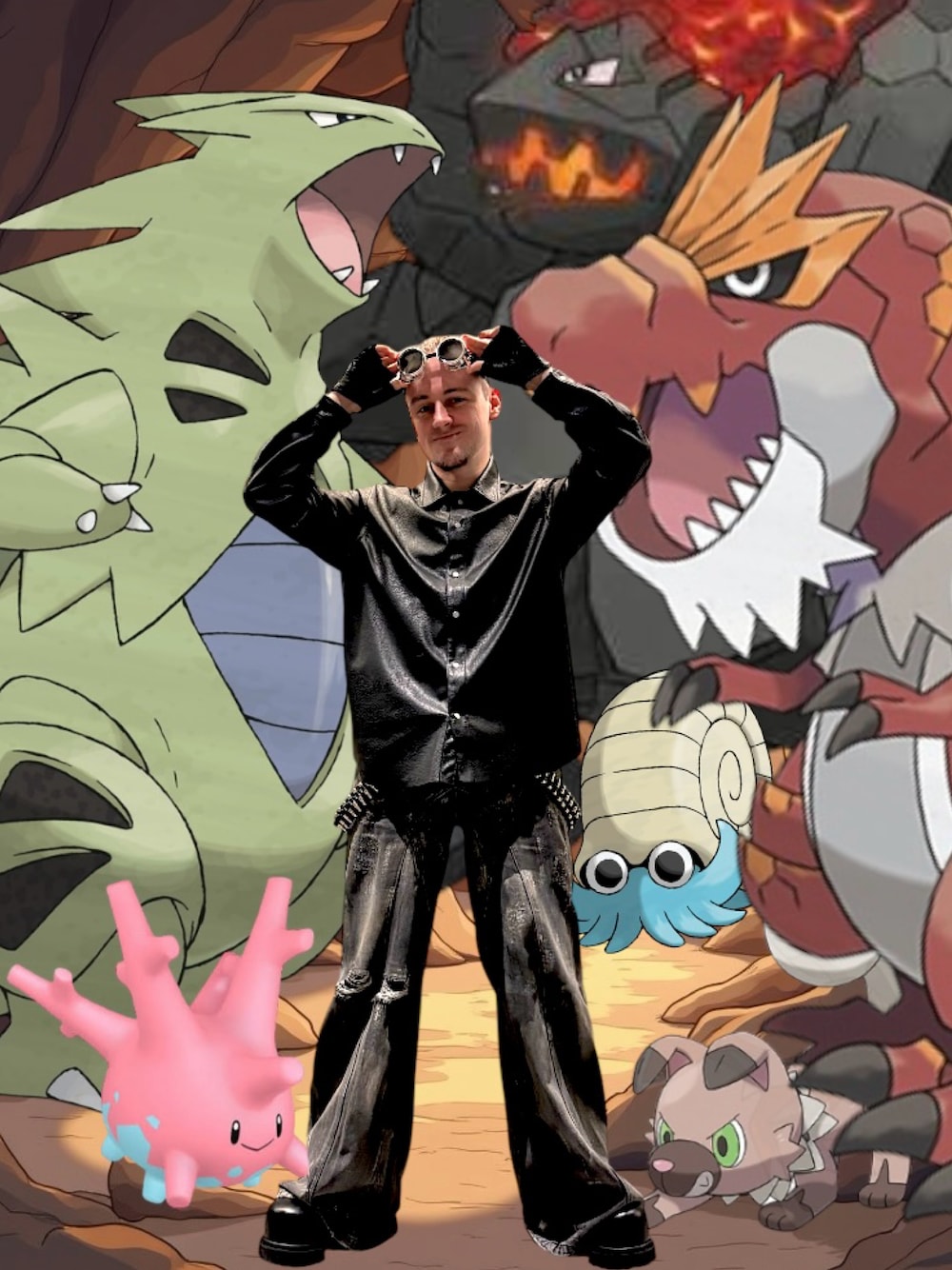 ブラック系のシャツ/ブラウス、グレー系のデニムパンツ、ブラック系のブーツを着用したメンズの冬コーディネートの1枚目の写真