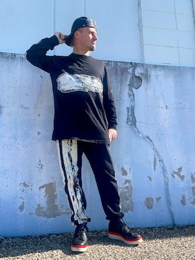 「アイテム（Tシャツ/カットソー）」を使った、塔弁さん（メンズ・172cm）の秋コーディネート