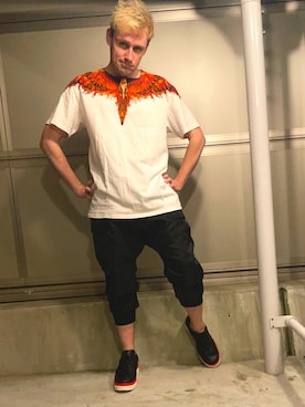 「MARCELO BURLON（マルセロ・バーロン）のアイテム」を使った、塔弁さん（メンズ・172cm）の春コーディネート