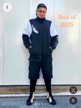 「HARE（ハレ）のアイテム（帽子）」を使った、塔弁さん（メンズ・172cm）の冬コーディネート