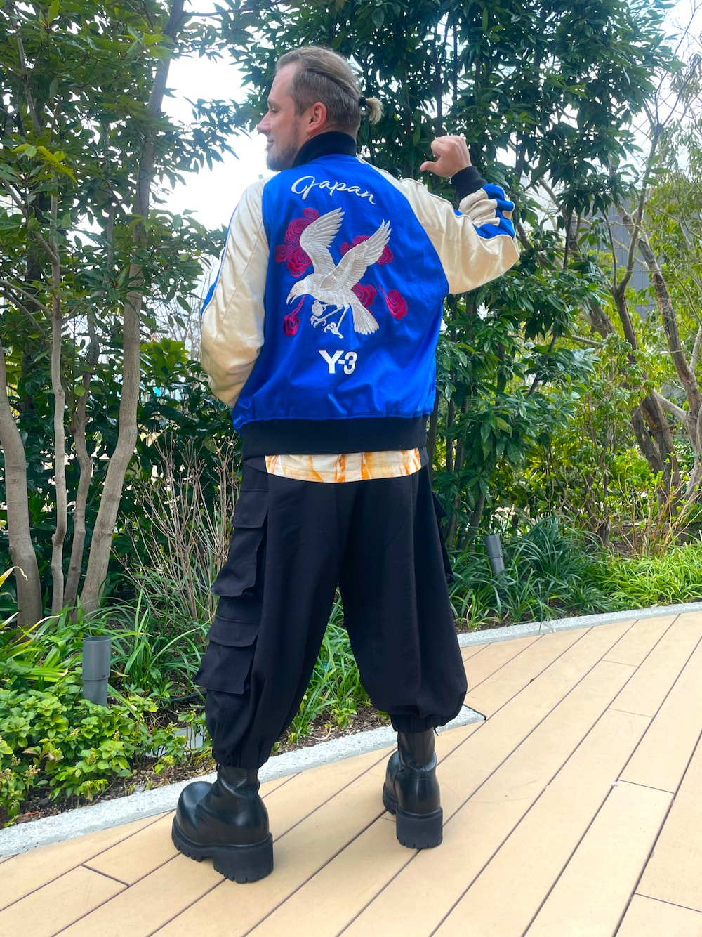 Y-3 JFA スーベニアジャケットを使った人気ファッションコーディネート 