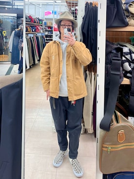 「アイテム（カバーオール）」を使った、Jackさん（メンズ・171cm）の冬コーディネート