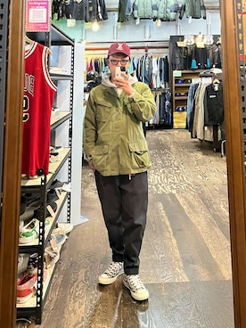 「LOS ANGELES APPAREL（ロサンゼルスアパレル）のアイテム（パーカー）」を使った、Jackさん（メンズ・171cm）の秋コーディネート