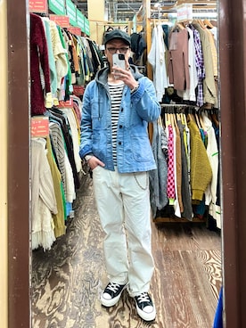 「アイテム（カバーオール）」を使った、Jackさん（メンズ・171cm）の冬コーディネート