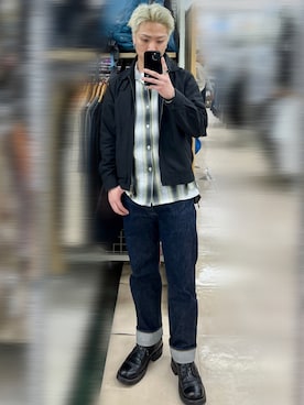 Jackさんの「LEVI'S(R) VINTAGE CLOTHING -501XX 1955モデル- リジッド MADE IN THE USA WHITE OAK セルビッジ/12.52oz」を使ったコーディネート