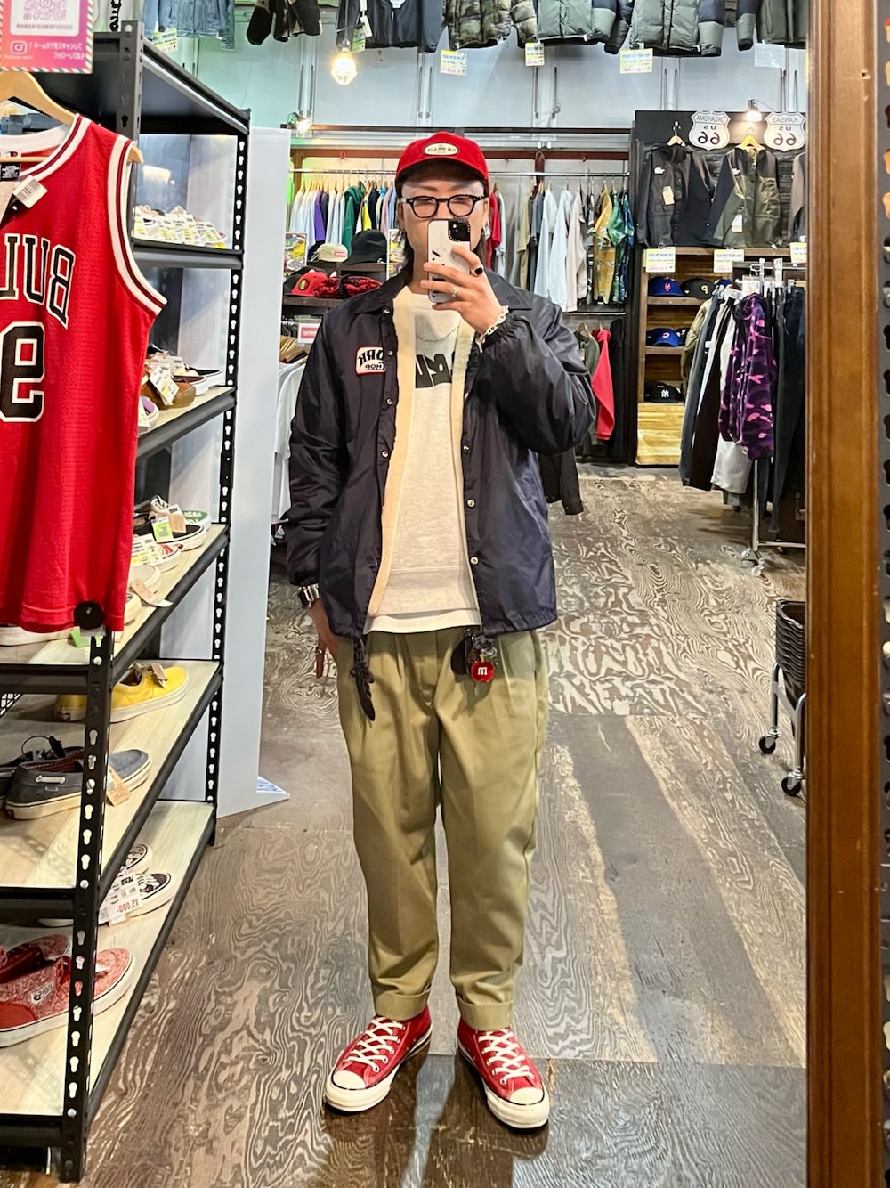 PORKCHOPのナイロンジャケットを使ったメンズ人気ファッション