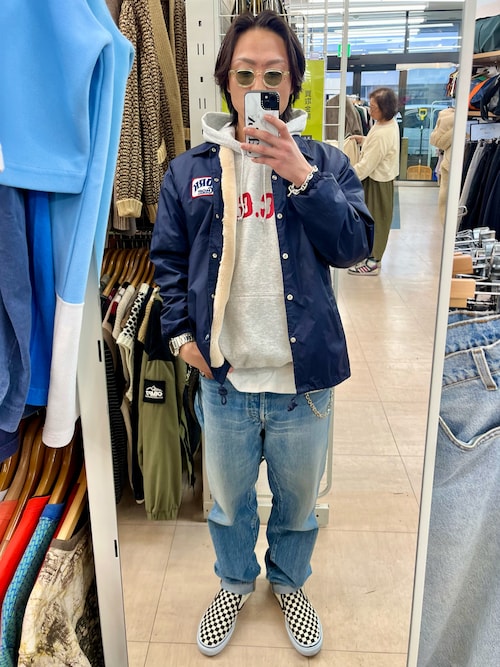 PORKCHOP ベージュ ナイロンジャケット PORKCHOPのナイロンジャケットを使ったメンズ人気ファッション