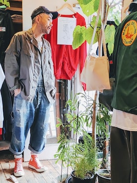 「--（--）のアイテム（ミリタリージャケット）」を使った、ataco garageさん（メンズ・173cm）の春コーディネート