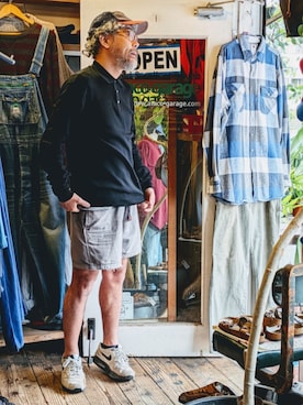 「--（--）のアイテム（Polo、ブラック系）」を使った、ataco garageさん（メンズ・173cm）の春コーディネート