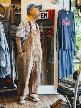 「Carhartt(カーハート)のアイテム(その他パンツ)」を使った、ataco garageさん(メンズ・173cm)の秋コーディネート
