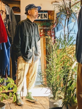 「アイテム（シャツ/ブラウス）」を使った、ataco garageさん（メンズ・173cm・40代）の秋コーディネート