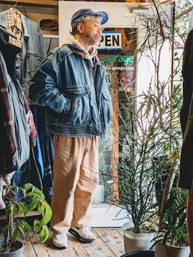 「アイテム（デニムジャケット）」を使った、ataco garageさん（メンズ・173cm・40代）の冬コーディネート