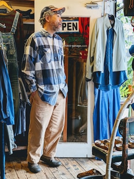 「ネルシャツ」｜ataco garageさん（メンズ・173cm）の春コーディネート