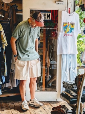 「POLO RALPH LAUREN（ポロ ラルフ ローレン）のアイテム（その他パンツ、ベージュ系）」を使った、ataco garageさん（メンズ・173cm）の夏コーディネート