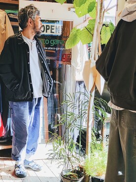 「--（--）のアイテム（ナイロンジャケット）」を使った、ataco garageさん（メンズ・173cm）の春コーディネート