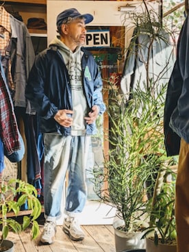 「アイテム（ナイロンジャケット）」を使った、ataco garageさん（メンズ・173cm・40代）の秋コーディネート