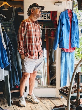 「VAN HEUSENのアイテム（Shirts、ブラウン系）」を使った、ataco garageさん（メンズ・173cm）の春コーディネート