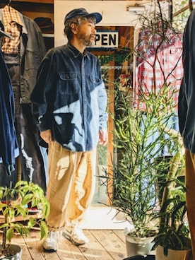 「アイテム（シャツ/ブラウス）」を使った、ataco garageさん（メンズ・173cm・40代）の秋コーディネート