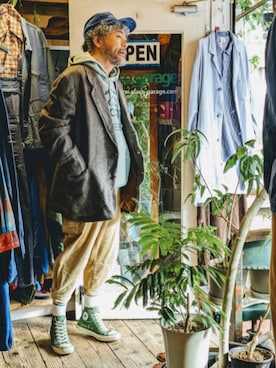 「アイテム（テーラードジャケット）」を使った、ataco garageさん（メンズ・173cm・40代）の秋コーディネート