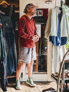 「Ocean Pacific（オーシャンパシフィック）のアイテム（T Shirts、レッド系）」を使った、ataco garageさん（メンズ・173cm）の春コーディネート