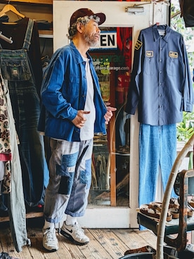 「--（--）のアイテム（Blouson、ブルー系）」を使った、ataco garageさん（メンズ・173cm）の春コーディネート