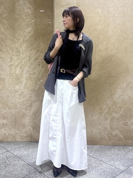 「アイテム（ジャケット/アウター）」を使った、たなかさん（レディース・163cm）の夏コーディネート