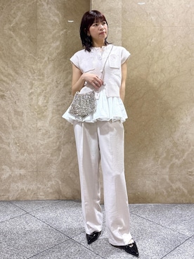 「Juze（ジュゼ）のスリングバックリボンミュール（パンプス）」を使った、たなかさん（レディース・163cm・30代）の夏コーディネート