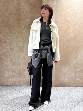 「アイテム（カバーオール）」を使った、たなかさん（レディース・163cm）の秋コーディネート