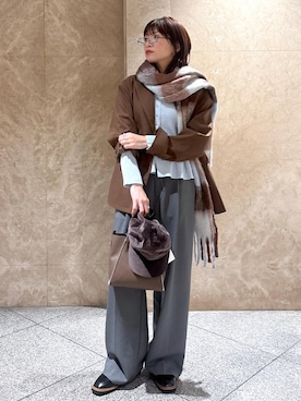 「アイテム（スラックス）」を使った、たなかさん（レディース・163cm・30代）の秋コーディネート