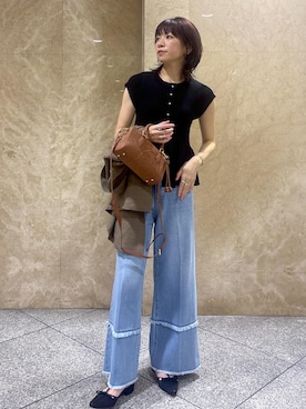 「アイテム（テーラードジャケット、グリーン系）」を使った、たなかさん（レディース・163cm）の夏コーディネート