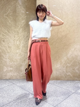 「アイテム（スラックス）」を使った、たなかさん（レディース・163cm・30代）の夏コーディネート