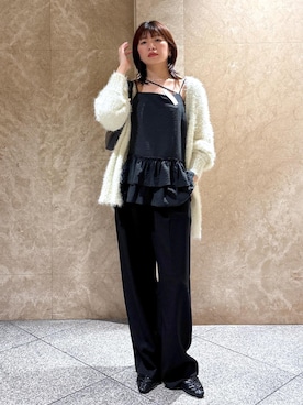 「アイテム（スラックス）」を使った、たなかさん（レディース・163cm・30代）の秋コーディネート