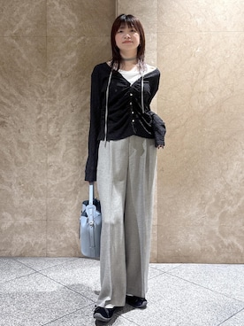 「VIS（ビス）のナローアソートチェーンネックレス（ネックレス、シルバー系）」を使った、たなかさん（レディース・163cm）の春コーディネート