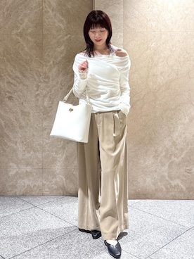 「Juze（ジュゼ）のアイテム」を使った、たなかさん（レディース・163cm）の春コーディネート