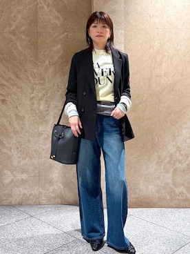 「アイテム（バンダナ/スカーフ）」を使った、たなかさん（レディース・163cm・30代）の秋コーディネート