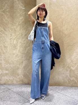 「夏コーデ」｜「アイテム（オールインワン・サロペット）」を使った、たなかさん（レディース・163cm）の夏コーディネート