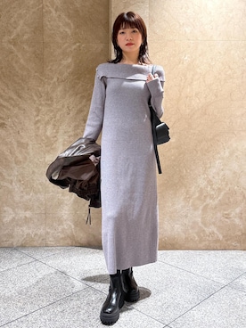 「クリスマスコーデ」｜「アイテム（ワンピース/ドレス）」を使った、たなかさん（レディース・163cm）の秋コーディネート