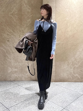 「Juze（ジュゼ）のアイテム」を使った、たなかさん（レディース・163cm）の冬コーディネート