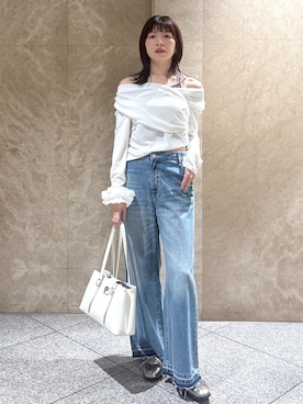 「VIS（ビス）のカップ付きアメスリキャミソール（キャミソール、ブラウン系）」を使った、たなかさん（レディース・163cm）の春コーディネート