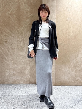 「アイテム（バンダナ/スカーフ）」を使った、たなかさん（レディース・163cm・30代）の秋コーディネート