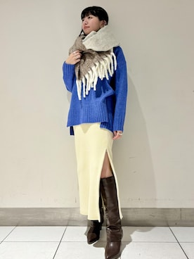 「タートル」｜「アイテム（ブーツ）」を使った、たなかさん（レディース・163cm）の秋コーディネート