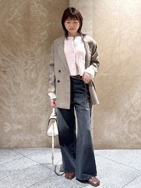 「アイテム（テーラードジャケット）」を使った、たなかさん（レディース・163cm・30代）の秋コーディネート