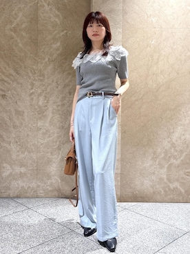 「VIS（ビス）のアイテム（パンツ）」を使った、たなかさん（レディース・163cm）の夏コーディネート