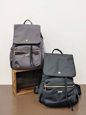 「Lee（リー）の【Lee別注／撥水】フラップリュック（バックパック/リュック、グレー系）」を使った、ゆずやさん（キッズ・150cm）の夏コーディネート