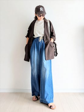 「アイテム（ジャケット/アウター）」を使った、𝕪𝕦𝕚さん（レディース・155cm・40代）の夏コーディネート
