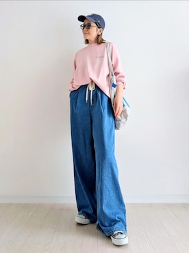 「notch.（ノッチ）のアイテム」を使った、𝕪𝕦𝕚さん（レディース・155cm）の春コーディネート