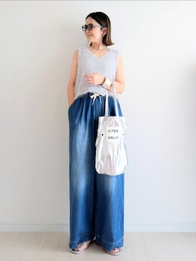 「アイテム（パンツ）」を使った、𝕪𝕦𝕚さん（レディース・155cm・40代）の夏コーディネート