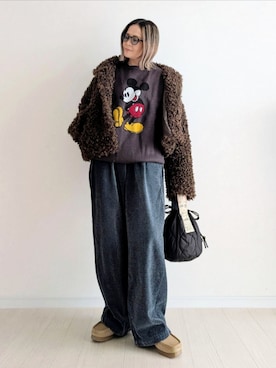 「Clarks（クラークス）のアイテム」を使った、𝕪𝕦𝕚さん（レディース・155cm）の冬コーディネート